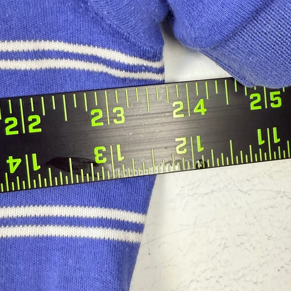 Polo‎ Ralph Lauren Polo Shirt Mens Medium Blue White Striped Jersey Cotton Golf